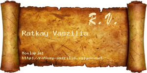 Ratkay Vaszilia névjegykártya